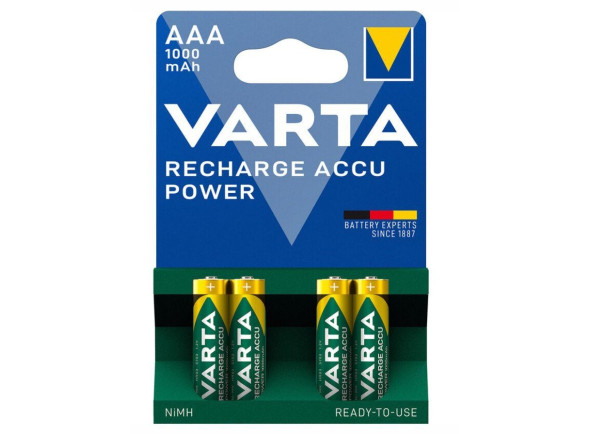 Varta Pilha Recarregável AAA 1.2V 1000mAh 4x Blister Varta Pilha Recarregável AAA 1.2V 1000mAh 4x Blister